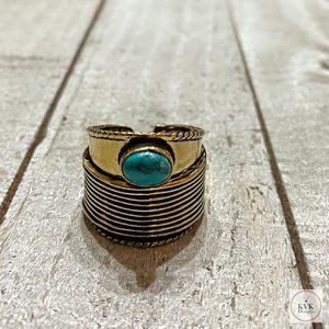 Turquoise Brass Ring